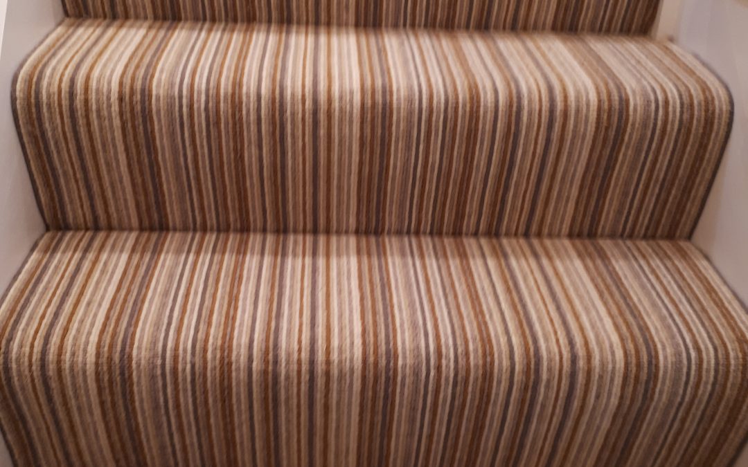 `Abingdon Stripe Carpet Fitted on Stairs & Landing,Eastcote